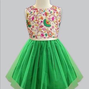 Floral Green Tulle Overlay Amelia Dress!